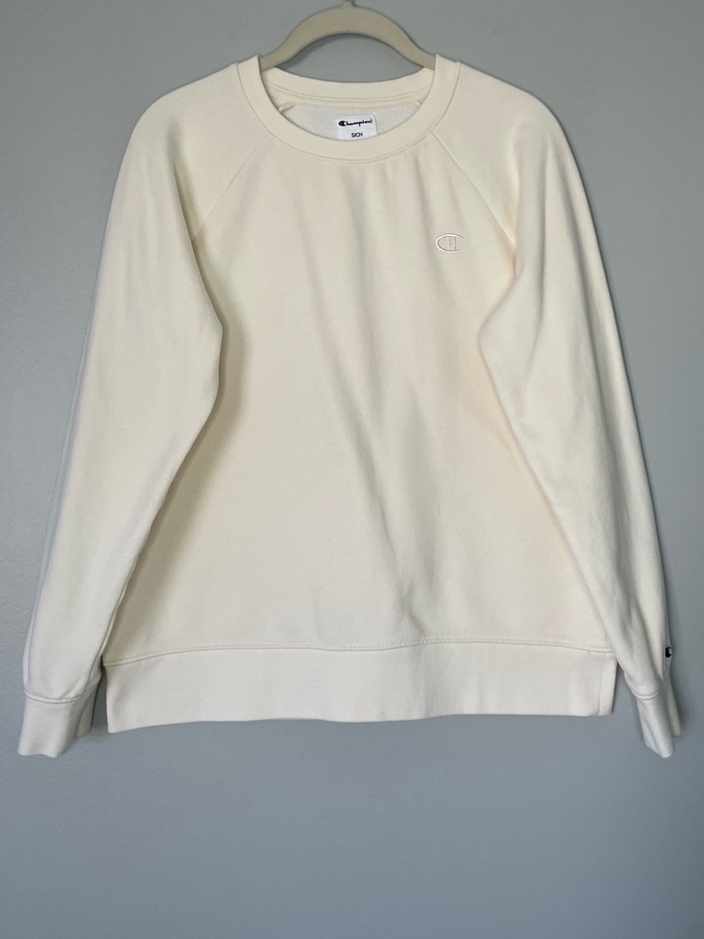 Champion Cream Color Sueded Fleece Crewneck Sweatshirt